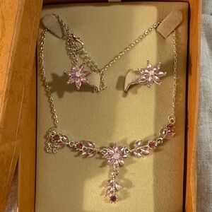Elegant Pink Floral Jewelry Set by Buckingham Jewelry - Brand new